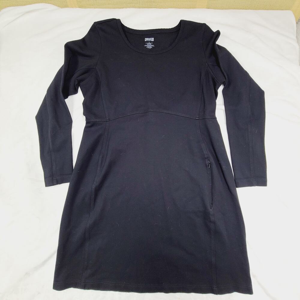 Duluth Trading Co. Women's Wearwithall Ponte Knit Dress Black Stretch Large - Picture 2 of 11
